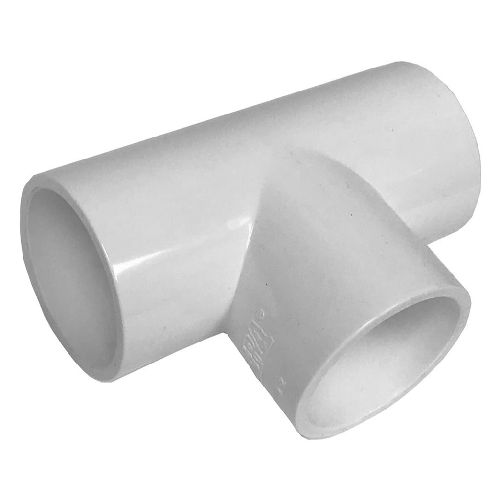 LASCO 2in PVC Tee Fitting  2x2x2 Slip Socket Tee  Sch 40 401-020