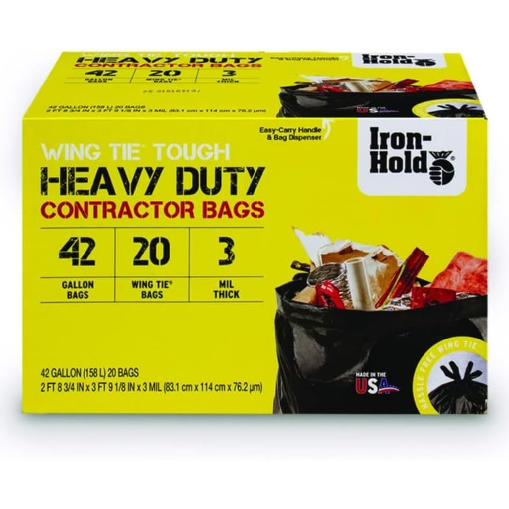 618895 42 Gal Contractor Trash Bags- 20 Count