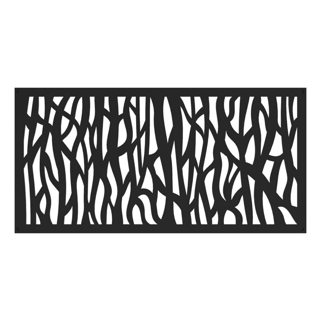 2 Ft. X 4 Ft. Sprig Black Polypropylene Decorative Screen Panel