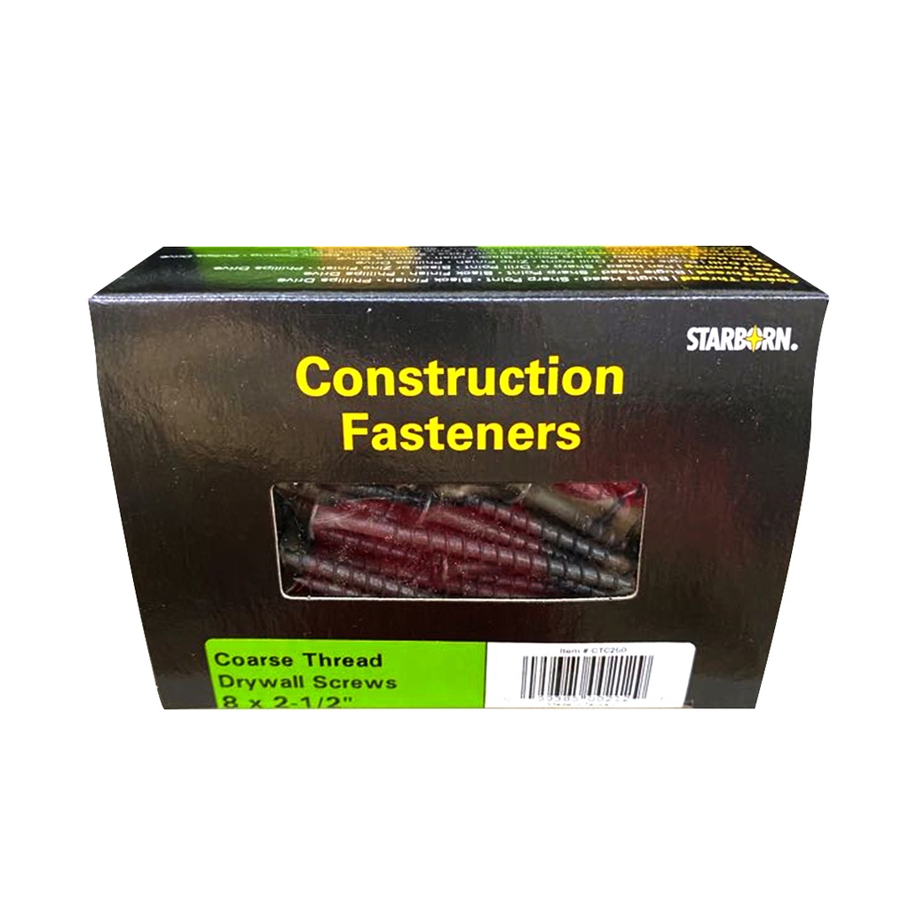 [CTC250] # 8 X 2-1/2" Bugle Head Coarse Thread Drywall Screws (1 Lb.)