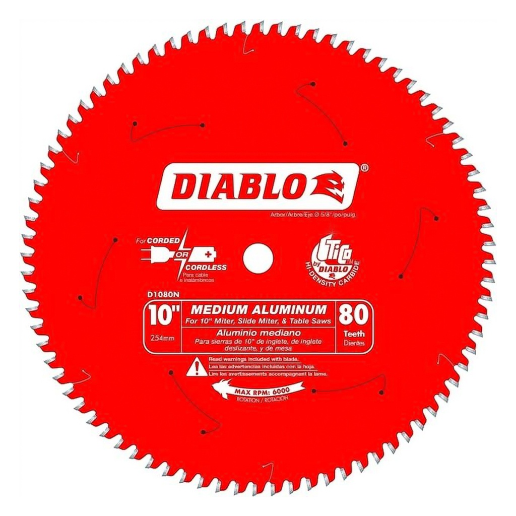 Diablo 10 in. D X 5/8 in. TiCo Hi-Density Carbide Circular Saw Blade 80 Teeth 1 Pk