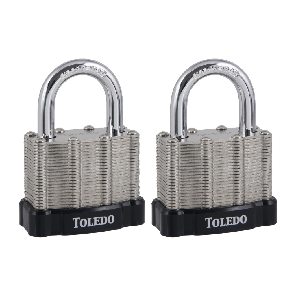 Toledo 50mm Laminated Keyed Padlock Alike (2-Pack)