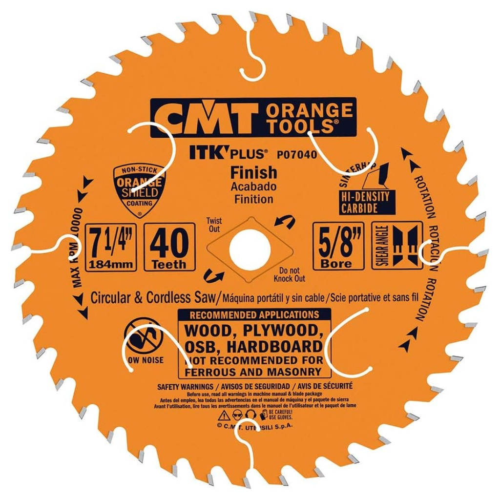 CMT ITK SAW BLADE 7-1/4 40T WOOD