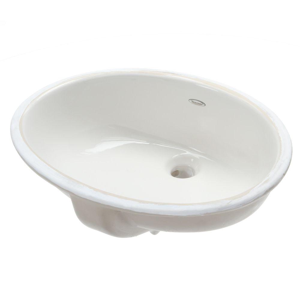 American Standard 0496.221 Ovalyn 17" Undermount Porcelain Bathroom Sink White Sinks Bathroom Sinks Sinks Only