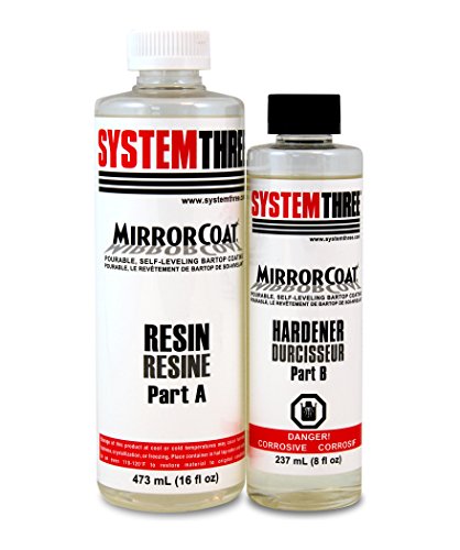 Mirror Coat BarTop Epoxy Resin Coating, 1.5 Pint Kit, Clear