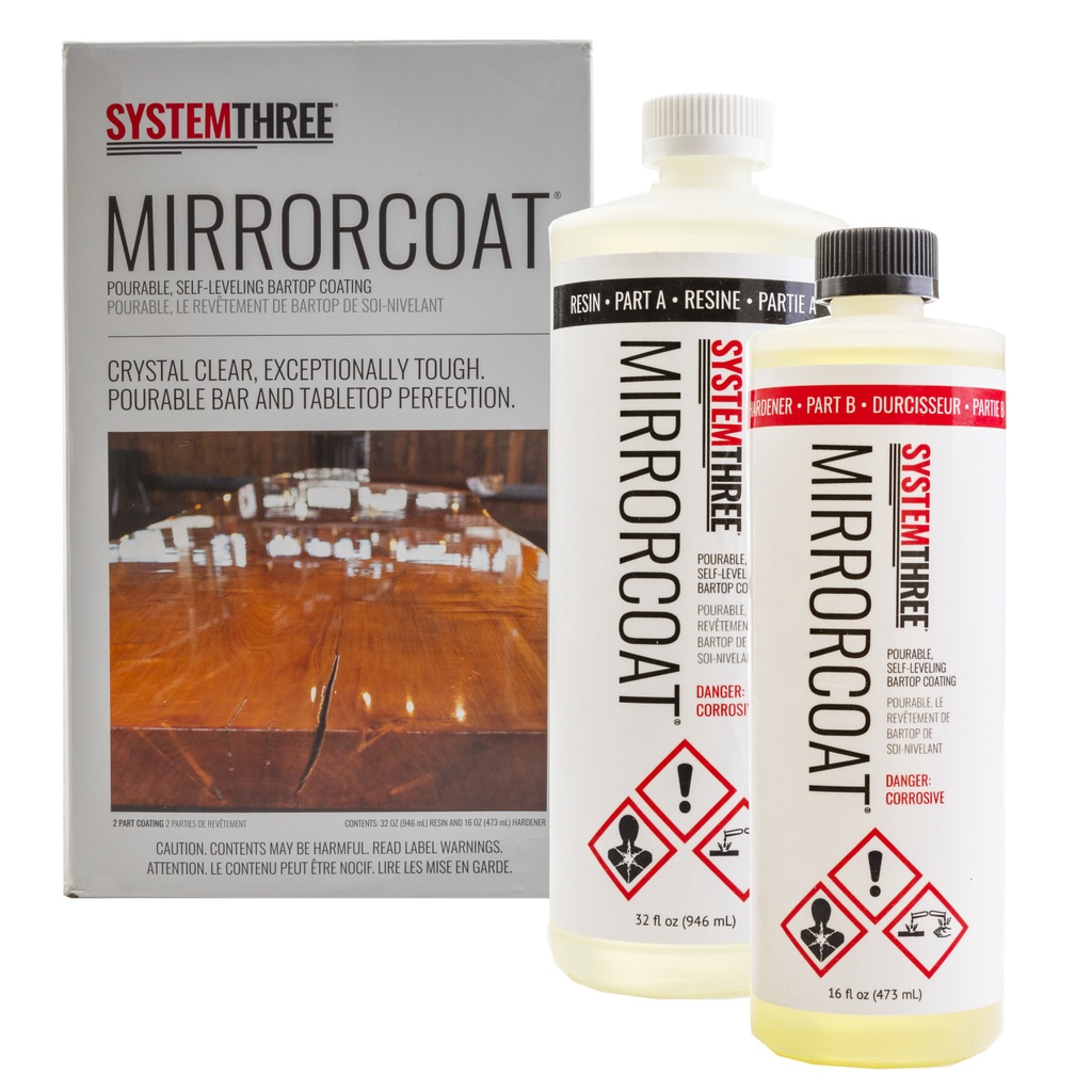 Mirror Coat BarTop Epoxy Resin Coating, 1.5 Quart Kit, Clear