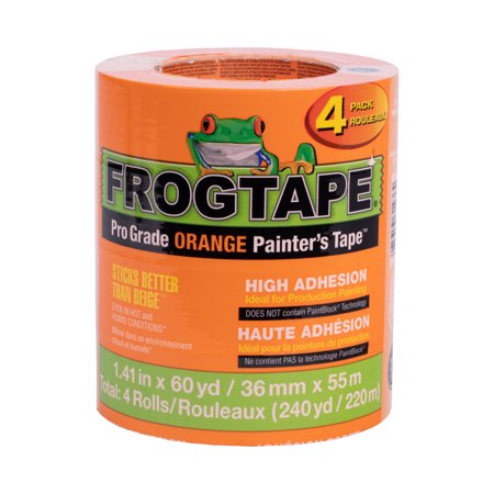 [1002822] FrogTape Pro Grade 1.41 W X 60 Yd L Orange High Strength Painter's Tape 4 Pack