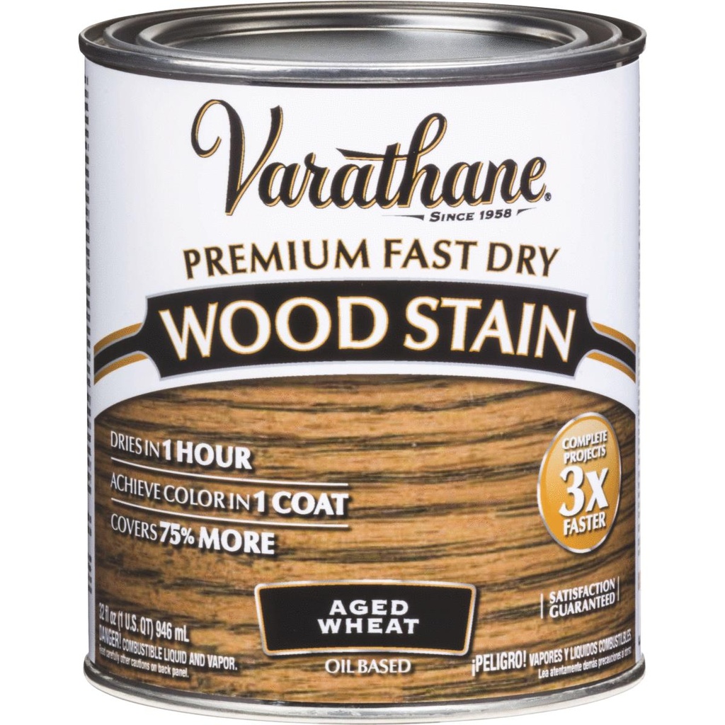 Varathane Premium Fast Dry Aged Wheat Wood Stain  1 Qt