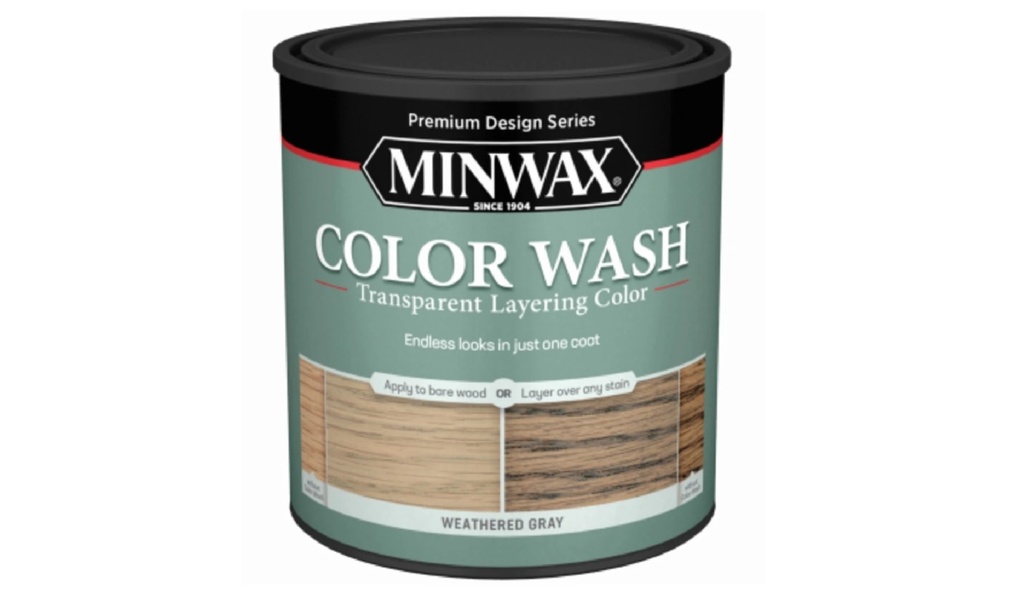 [1015266] Minwax Design Series Color Wash Transparent Weathered Gray Water-Based Wood Stain 1 Qt.