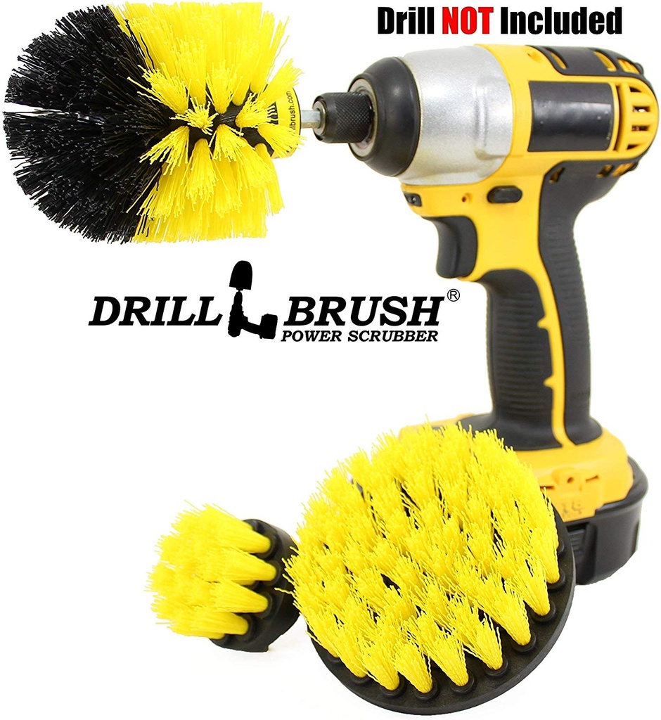 DRILL BRUSH SET YLW 3PC