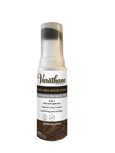 [1025694] Varathane Less Mess Dark Walnut Water-Based Linseed Oil Emulsion Wood Stain 4 Oz