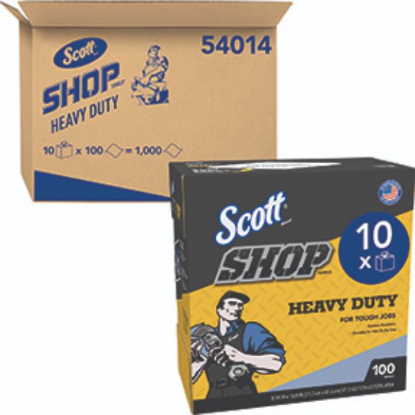 [1026631] Scott Non-Woven Fibers Shop Towels 16.8 in. W X 8.34 in. L 100 Sheet 1 Pk