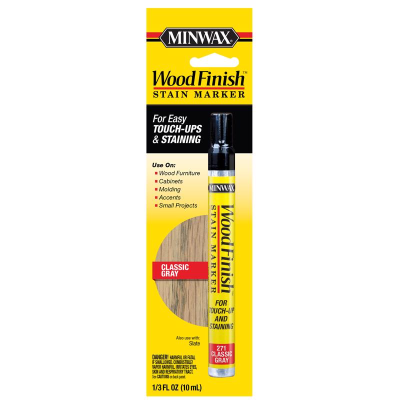 [1026741] Minwax Wood Finish Semi-Transparent Classic Gray Touch-up and Stain Marker 0.33 Oz