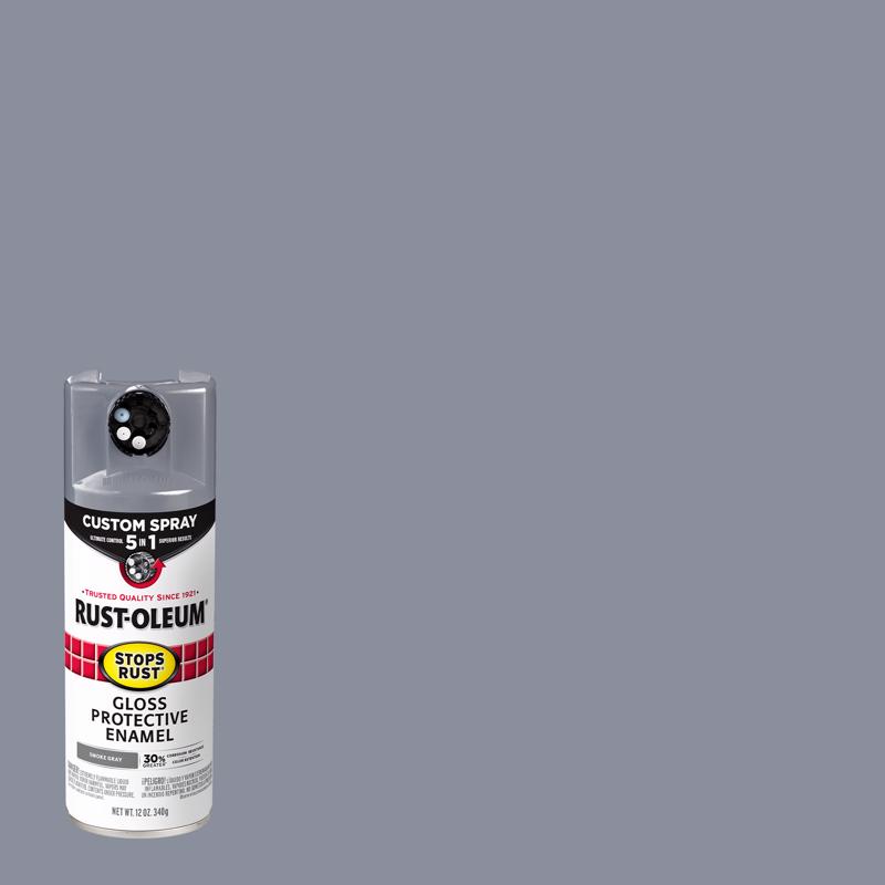 Rust-Oleum Stops Rust Custom Spray 5-in-1 Gloss Smoke Gray Spray Paint 12 Oz