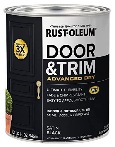Rust-Oleum Stops Rust Satin Black Tint Base Door Paint Exterior and Interior 1 Qt