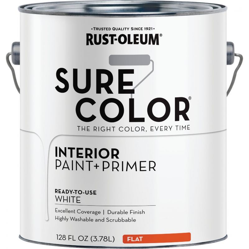 [1035107] Rust-Oleum Sure Color Flat White Water-Based Paint + Primer Interior 1 Gal