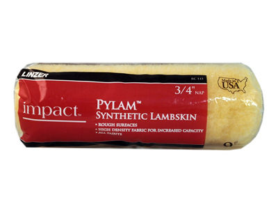 Linzer Impact Pylam Synthetic Lambskin 3/4 in. X 9 in. W Regular Paint Roller Cover 1 Pack