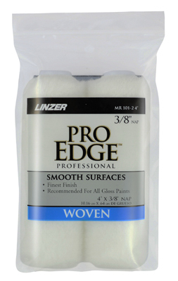 Linzer Pro Edge Woven Fabric 4 in. W X 3/8 in. Mini Paint Roller Cover 2 Pack