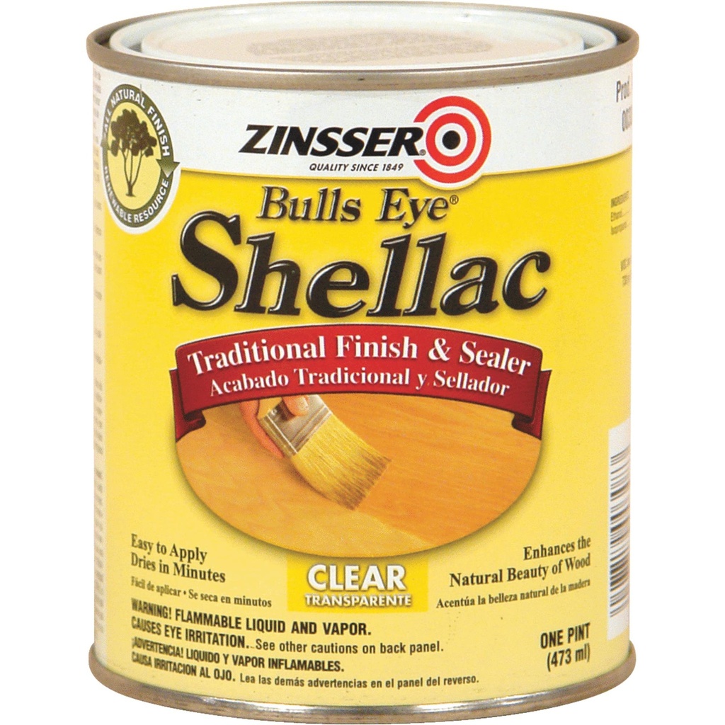 [11309] Zinsser Bulls Eye Clear Shellac-Based Shellac Finish and Sealer 1 Qt