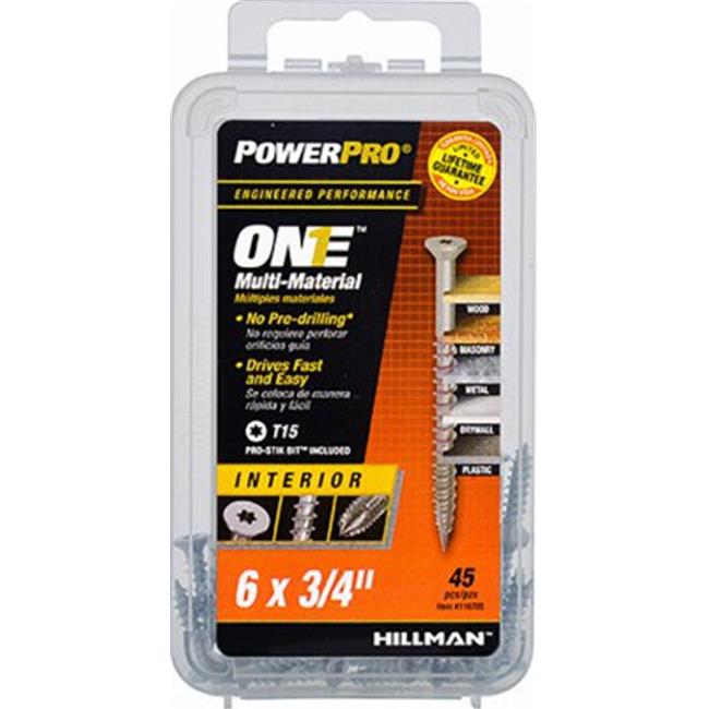 HILLMAN Power Pro No. 6 Ga. X 3/4 in. L Star Flat Head Coarse Multi-Material Screws