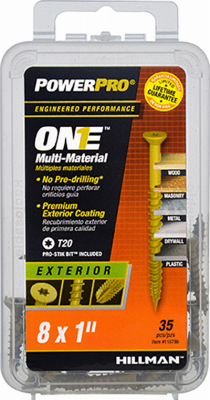 Hillman POWERPRO ONE No. 8 S X 1 in. L Star Flat Head Multi-Material Screw