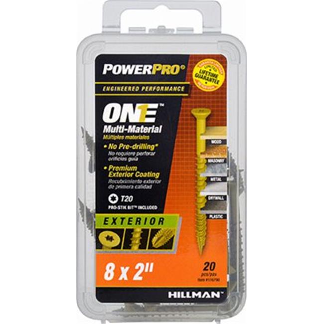 Hillman POWERPRO ONE No. 8 S X 2 in. L Star Flat Head Multi-Material Screw