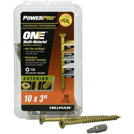 Hillman POWERPRO ONE No. 10 S X 3 in. L Star Flat Head Multi-Material Screw