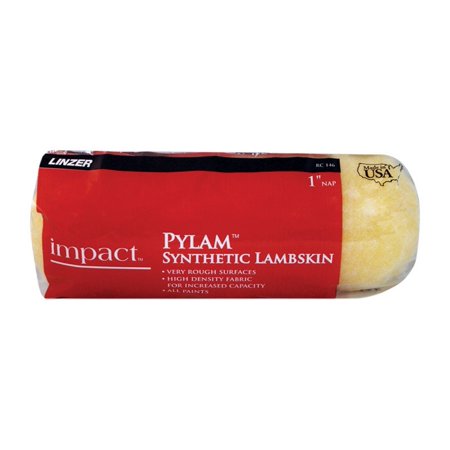 Linzer Impact Pylam Synthetic Lambskin 1 in. X 9 in. W Regular Paint Roller Cover 1 Pack