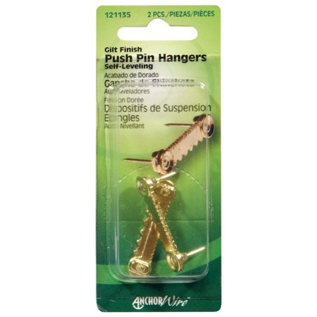 Hillman AnchorWire Gilt Push Pin Picture Hanger 1 Lb. 2 Pack