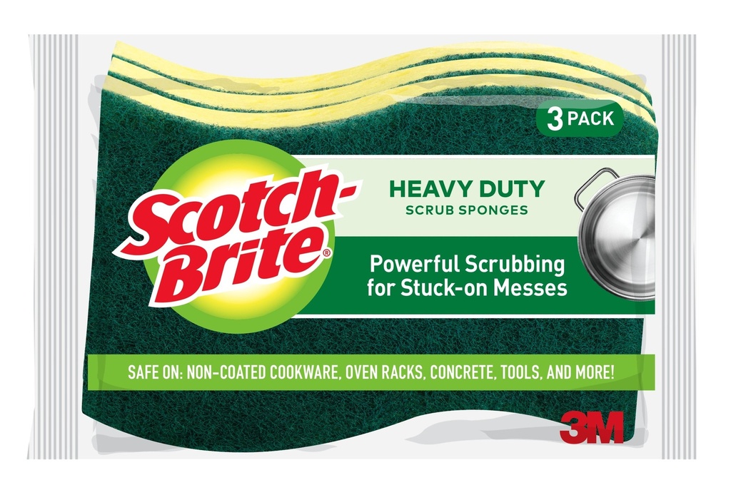 Scotch-Brite Heavy Duty Scrub Sponges, 3 Pack