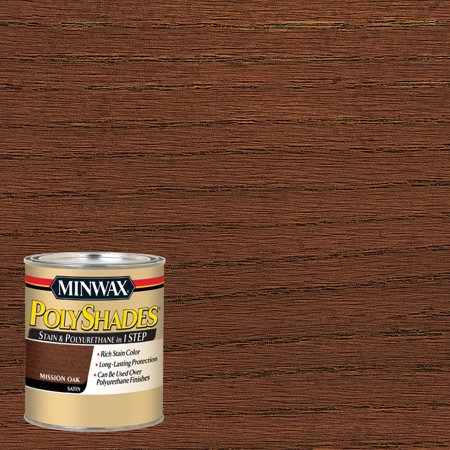 Minwax PolyShades Semi-Transparent Satin Mission Oak Oil-Based Stain/Polyurethane Finish 1 Qt