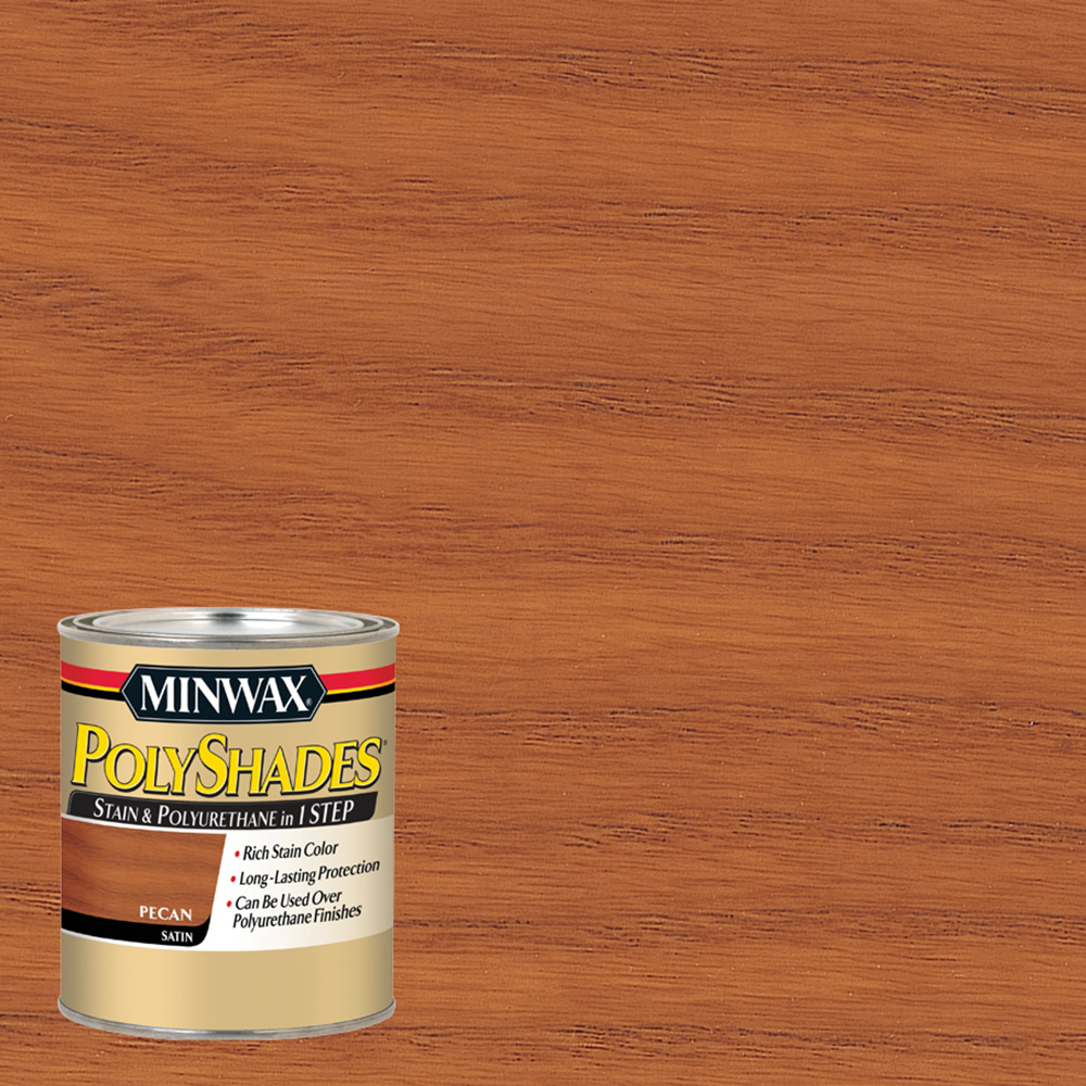 Minwax PolyShades Semi-Transparent Satin Pecan Oil-Based Stain/Polyurethane Finish 1 Qt