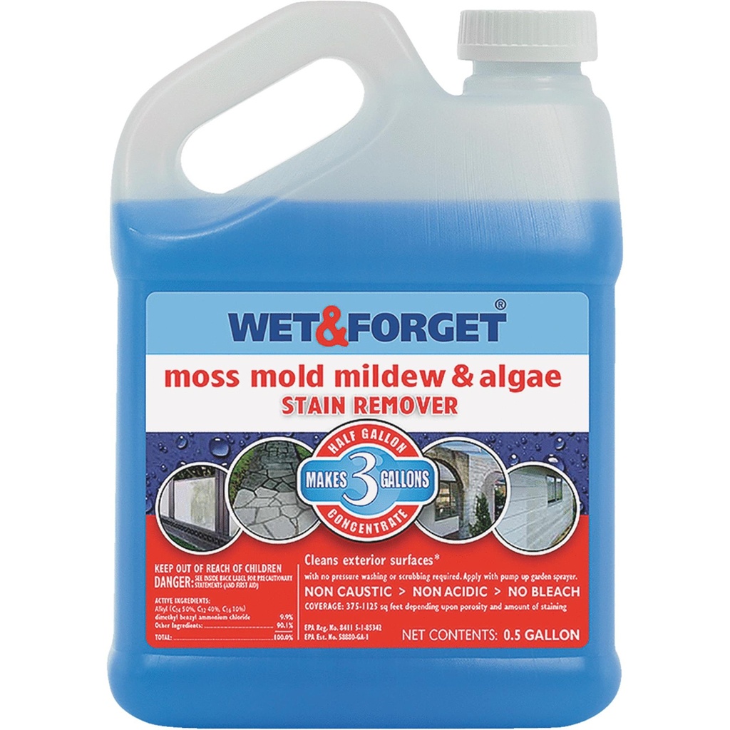 800003 Wet & Forget 1/2 Gal. Liquid Concentrate Moss, Mold, Mildew, & Algae Stain Remover - All