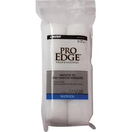 [1458140] Paint Roller Cover, 1/2 in Thick Nap, 6 in L, Fabric Cover, White