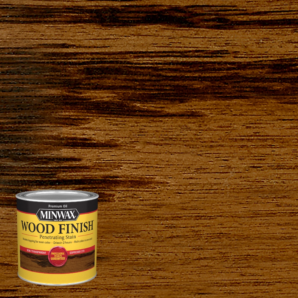 [1560952] Minwax Wood Finish Semi-Transparent Espresso Oil-Based Penetrating Wood Stain 1/2 Pt