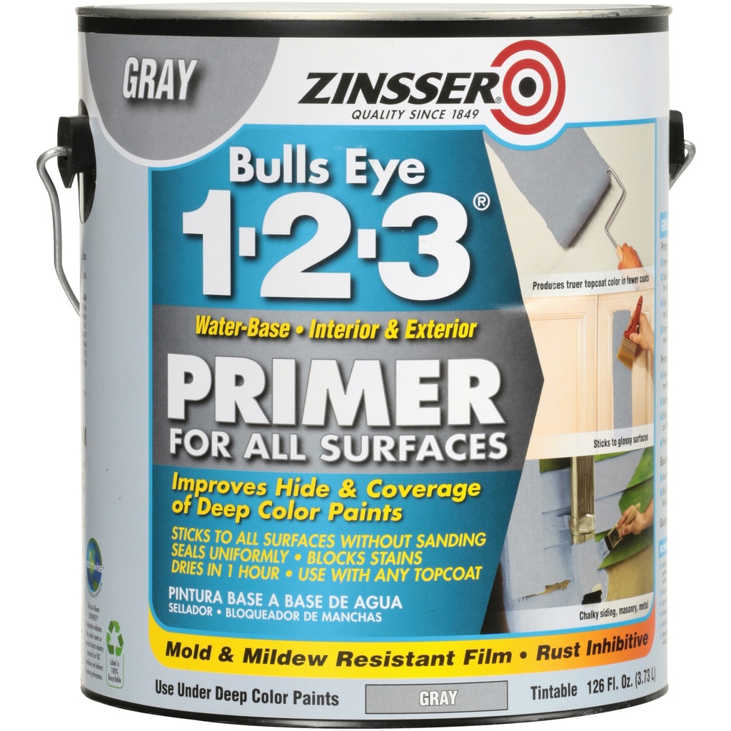 Zinsser Bulls Eye 123 Gray Primer 1 Gal.
