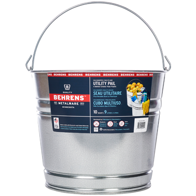 Behrens 10 Qt Galvanized Pail Silver