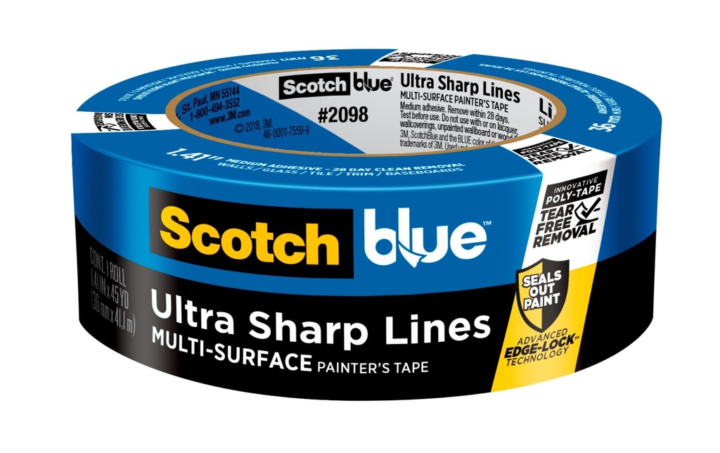 ScotchBlue 1.41 in. X 45 Yds. Ultra Sharp Lines Multi-Surface Painter's Tape