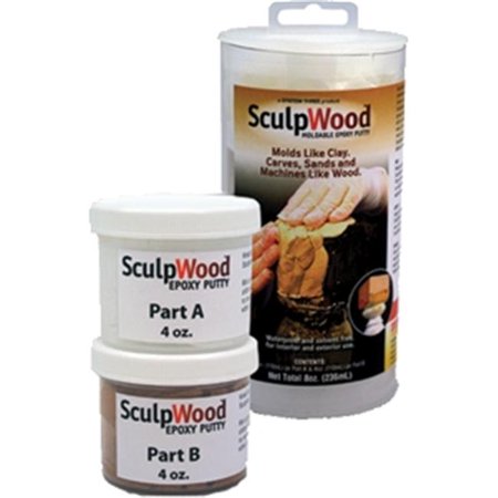 [1600K10] SculpWood Putty Epoxy Filler, 8oz Kit