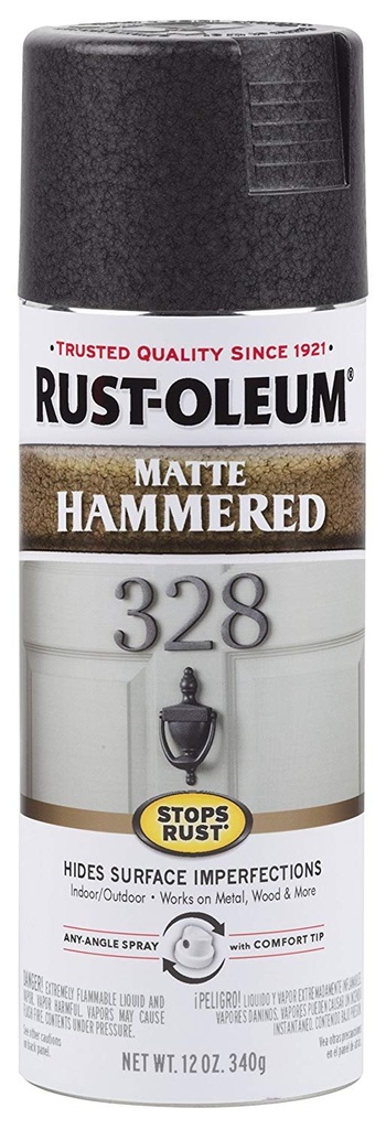 [1692748] Rust-Oleum Hammered Matte Black Spray Paint 12 Oz