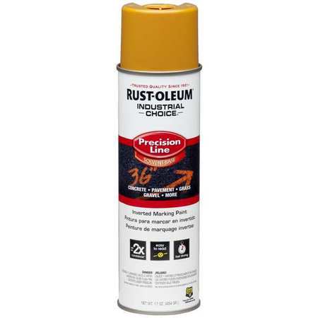 Rust-Oleum Industrial Choice M1600 System 17 Oz. Aerosol Can Solvent-Based Precision Line Marking Paint - Flat Yellow (12/Carton) - 203024V