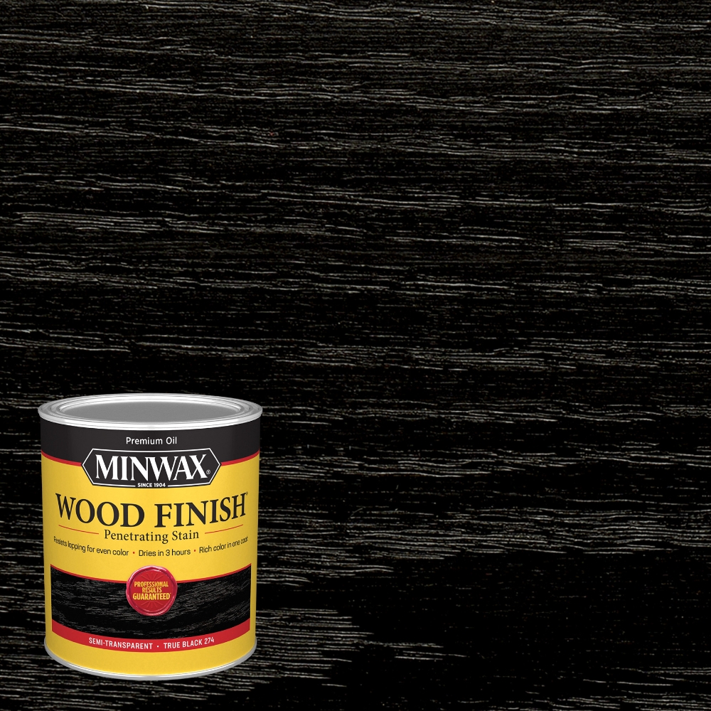 Minwax Wood Finish Semi-Transparent True Black Oil-Based Penetrating Wood Finish 1 Qt
