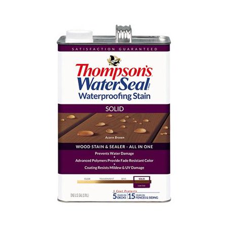 [1895093] Thompson's WaterSeal Wood Sealer Solid Chestnut Brown Waterproofing Wood Stain and Sealer 1 Gal