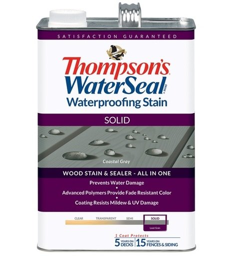 1895127 Solid Coastal Gray Waterproofing Wood Stain & Sealer, 1 Gal