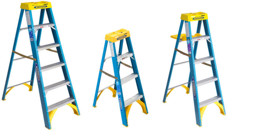 [18971] Werner 8 Ft. H Fiberglass Step Ladder Type I 250 Lb. Capacity