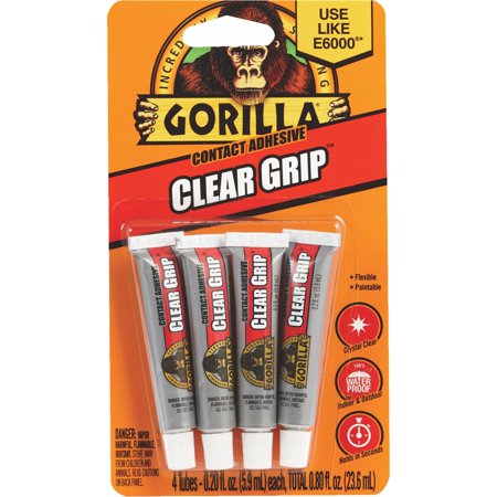 Gorilla Clear Grip High Strength Clear Contact Adhesive 4 Pk