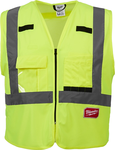 [2006314] Milwaukee Class 2 with 10 Pockets Safety Vest High Visibility Yellow L/XL