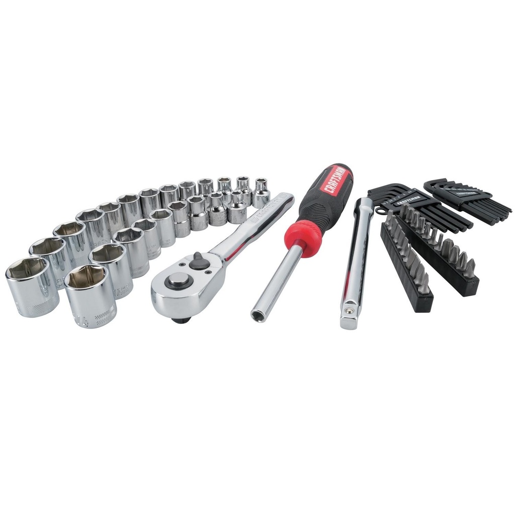 Craftsman 3/8 in. Drive Metric and SAE 6 Point Mechanic's Tool Set 63 Pc