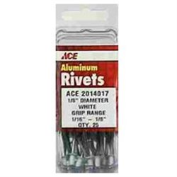 [2014082] Ace 1/8 in. D X 1/2 in. Aluminum Rivets Silver 100 Pk