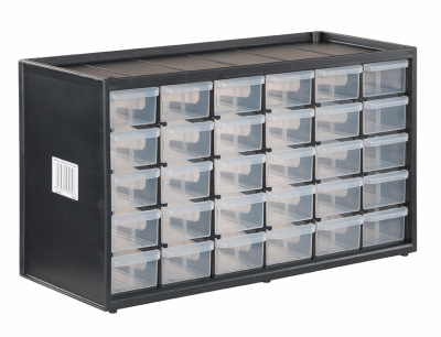 Stanley 14.38 in. W X 8.38 in. H X 6.125 in. D Bin System Polypropylene 30 Compartments Black/Clear